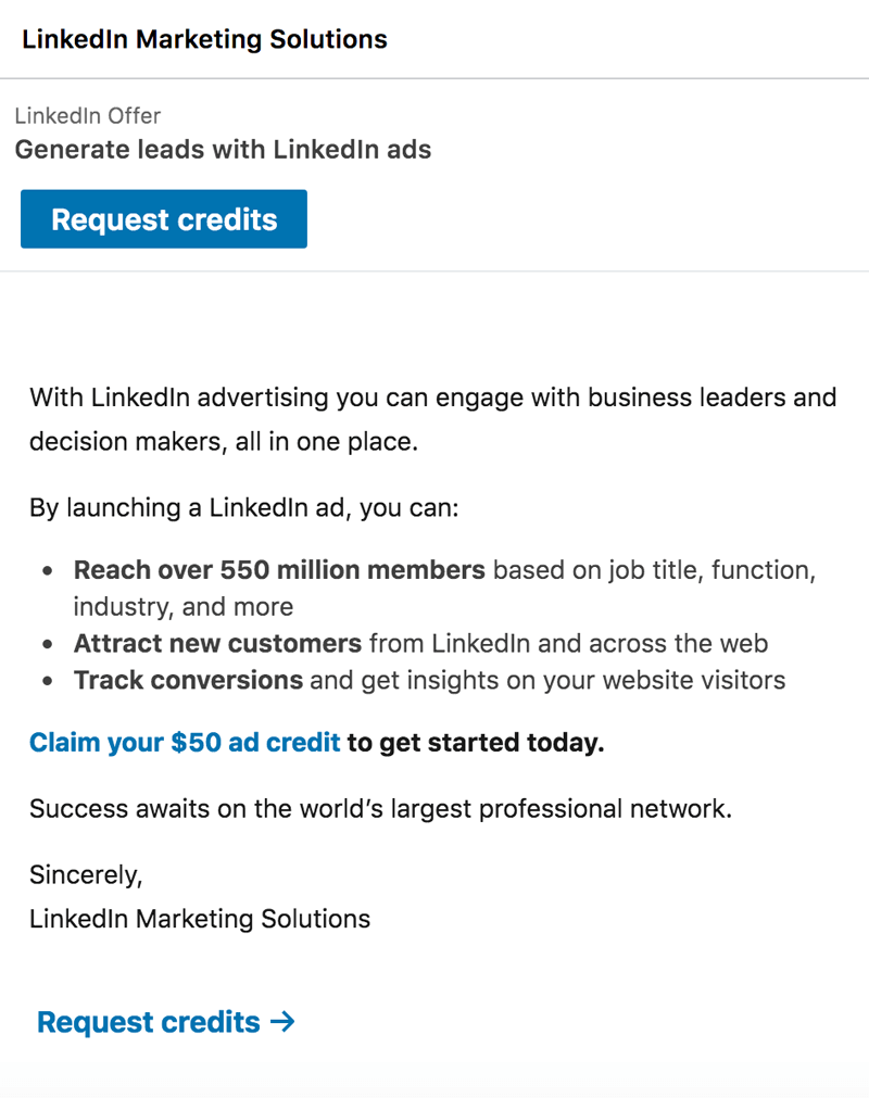 LinkedIn Ads Sponsored InMail